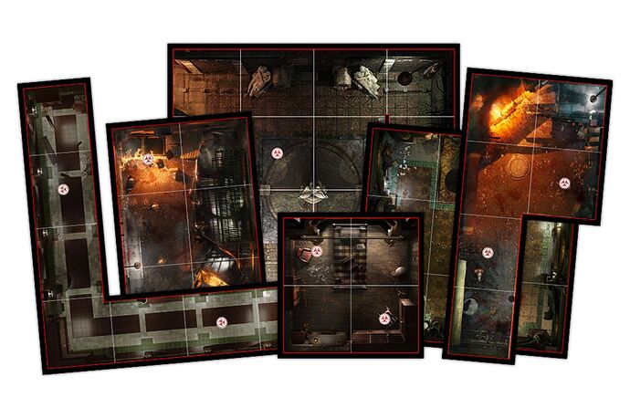 Tiles showing hallways and areas of the familiar clocktower environment from Resident Evil 3.
