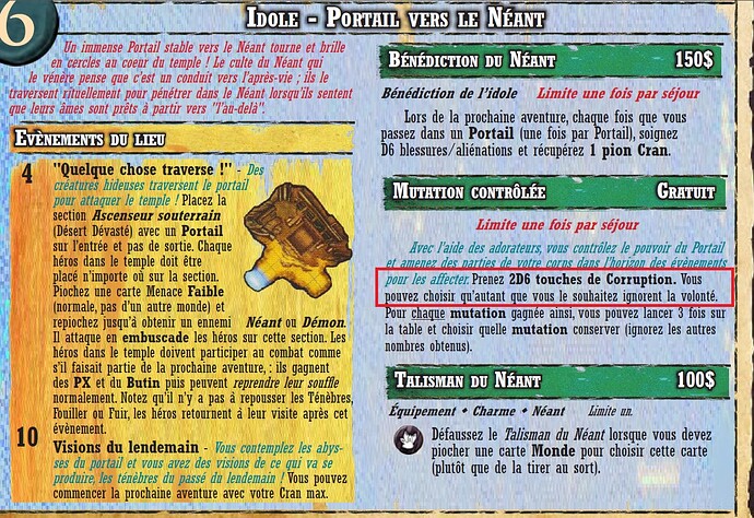 Temple - Idole Portail vers le néant (vous pouvez choisir n'importe quel nombre qui ignore la volonté) en suggetion