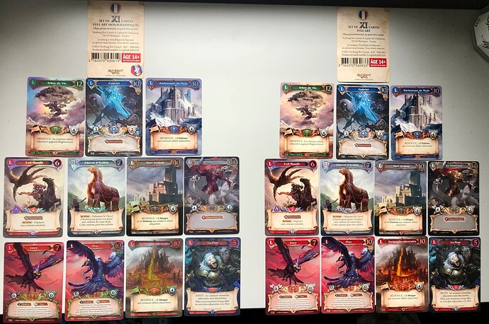 AracKhan Wars Set de 11 cartes Full Art Holo et set de 11 cartes Full Art pas Holo