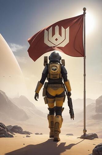 AlbedoBase_XL_woman_holding_a_ONU_flag_helldivers_videogame_lo_1