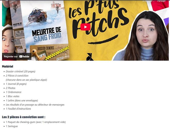 Liste matériel
