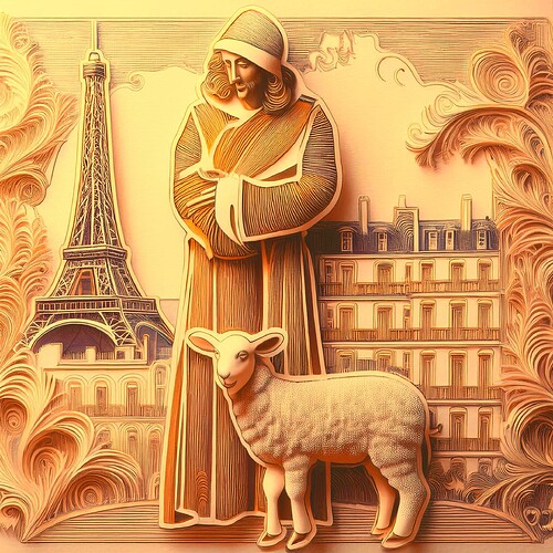 L'homme à la bure et à l'agneau