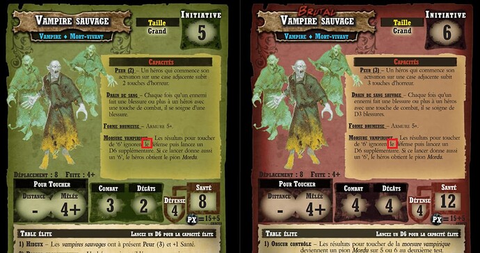 212 Monstre Mission Les Vampires - fiche ennemi (la) 2x