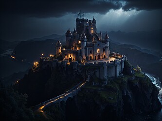 Default_dark_castle_seen_from_above_at_night_rain_and_lighting_0