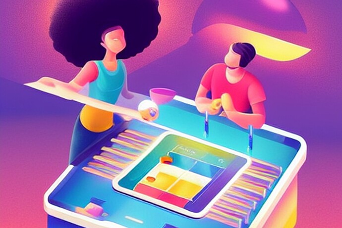 Un couple jouant à des jeux de société, Vector art, Illustration, Gradient, Pastel colors, Behance, dribbble_0