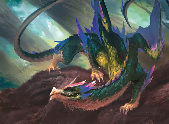 AW Artwork Green Creature Lightning Dragon CMYK