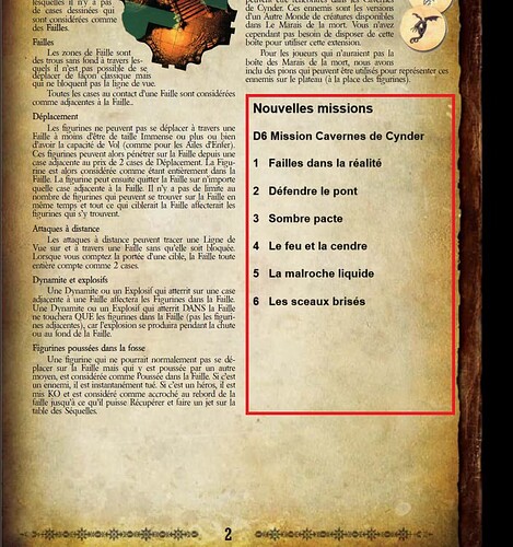 Règles Page 2 (manque encadré des missions)