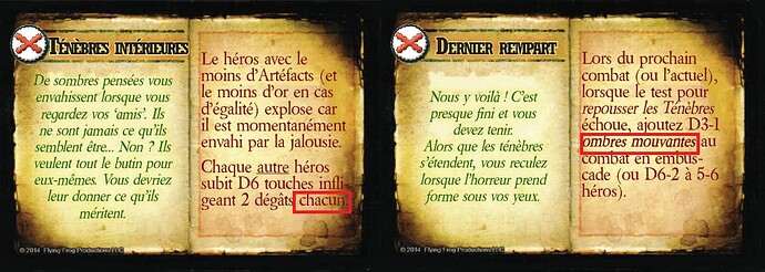 Cartes Effroi (chacune) (ombres rampantes)