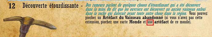 Opérations minières - Evénement de lieu (un)
