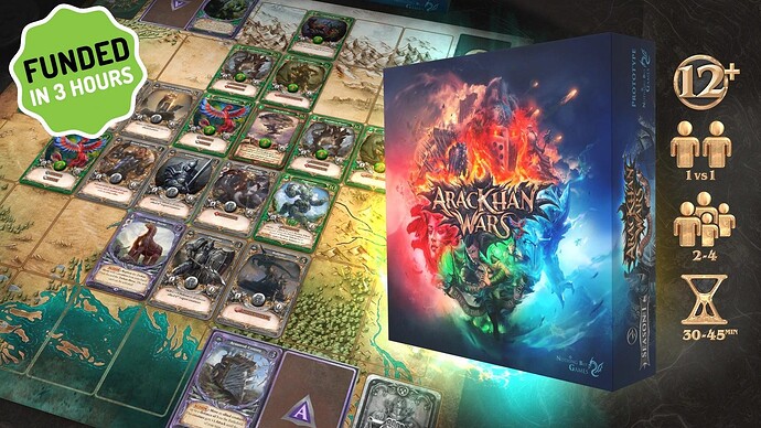 AracKhan Wars grid-based tactical card game Kickstarter banner