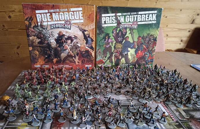 Zombicide Prison Outbreak + Toxic City Mall + Rue Morgue + Angry Neighbours + Zombie Dogs 01