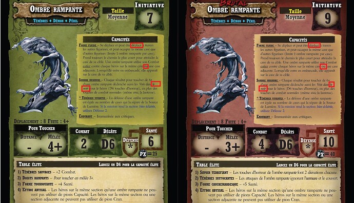 Ennemi Ombre rampante (déplacée) 2x (et) 2x (les ténèbres) 2x