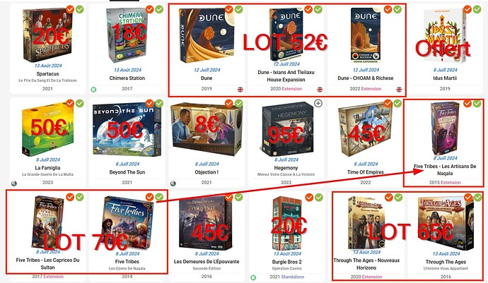 Jeux à vendre