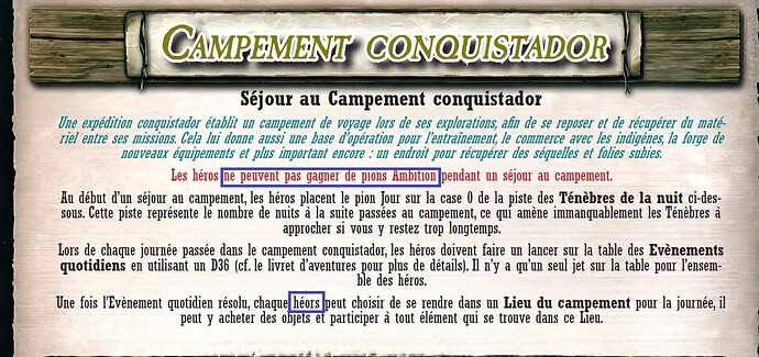 Campement (ni utiliser...) (héros)