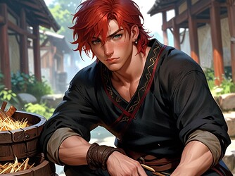Default_young_medieval_peasant_asian_male_redhead_hair_0