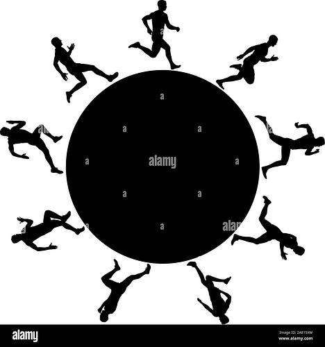 black-silhouette-of-runners-running-in-circles-2A815XW