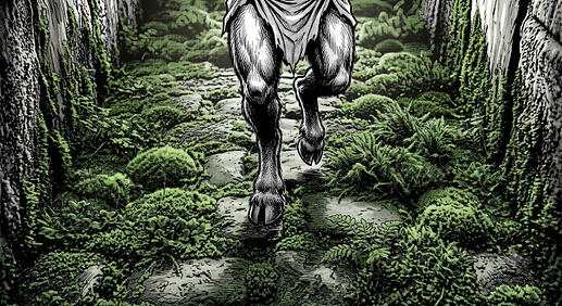 Pénombre satyre mousse verte