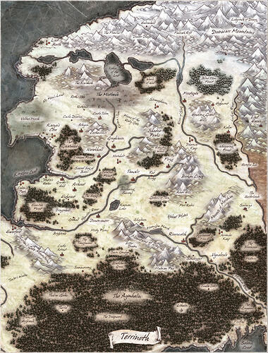 Carte de Terrinoth et de l'Aymhelin